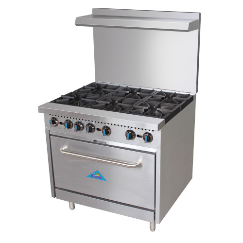 Comstock Castle R6-P 36 inch wide Floor Model (6)Burner(s) Gas Range with Standard Oven, Liquid Propane, 210k Total BTU/hr, NSF Listed
