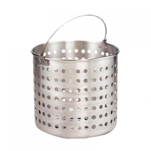 Crestware BSK50 50 Qt. Aluminum Steamer Basket with Bail Handle for Stock Pots