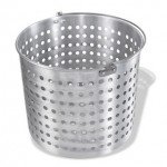 Crestware BSK50 50 Qt. Aluminum Steamer Basket with Bail Handle for Stock Pots