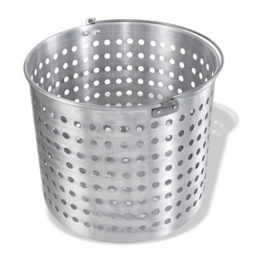 Crestware BSK50 50 Qt. Aluminum Steamer Basket with Bail Handle for Stock Pots