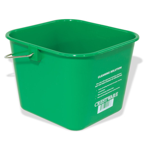 Crestware BUCLG Cleaning Bucket, Handle, 8qt, Large, Green, Polyethylene