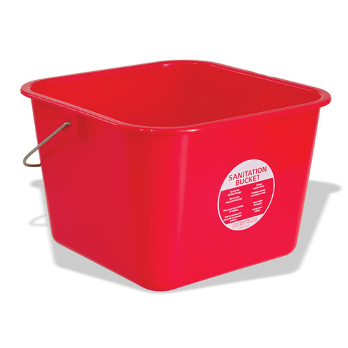 Crestware BUCLR Cleaning Bucket, Handle, 8qt, Large, Red, Polyethylene