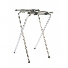 Crestware CTS Tray Stand, Folding, Powder Coated Metal, Silver Color, 15-1/8(w) x 19(d) x 32(h) inch