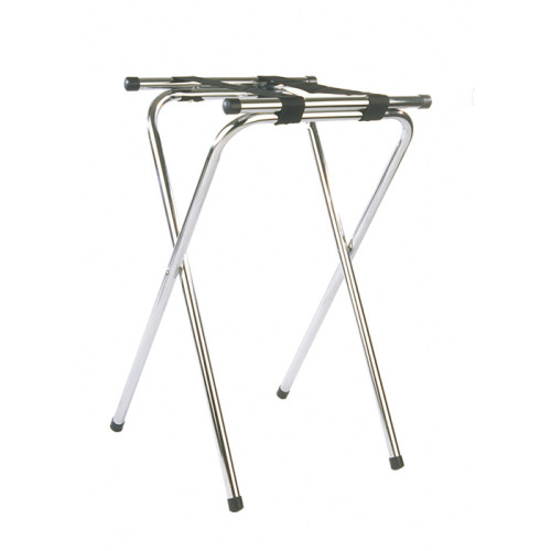 Crestware CTS Tray Stand, Folding, Powder Coated Metal, Silver Color, 15-1/8(w) x 19(d) x 32(h) inch