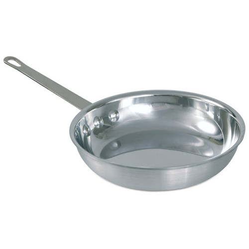 Crestware FRY10 Fry Pans, Aluminum, 10-3/8 inch Round, Brushed Exterior & Mirror Polished Interior, NSF Listed