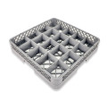 Crestware RBC20 Dishwasher Rack, Glass Base, (20)Compartment(s), Gray, Polymers, 19-1/2(w) x 19-1/2(d) x 4(h) inch