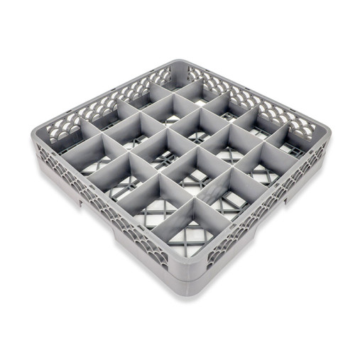 Crestware RBC20 Dishwasher Rack, Glass Base, (20)Compartment(s), Gray, Polymers, 19-1/2(w) x 19-1/2(d) x 4(h) inch