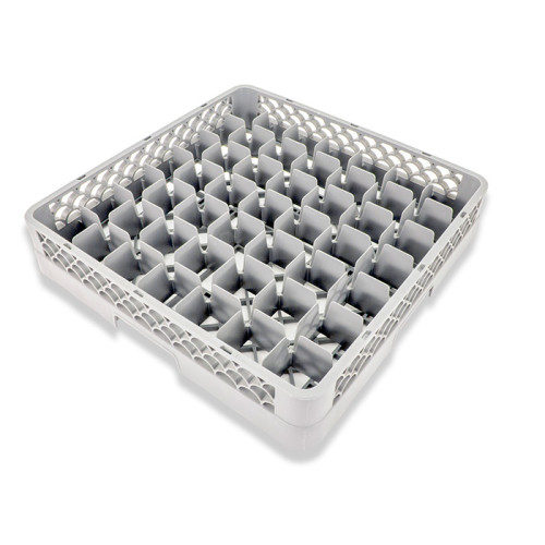 Crestware RBC49 Dishwasher Rack, Glass Base, (49)Compartment(s), Gray, Polymers, 19-1/2(w) x 19-1/2(d) x 4(h) inch
