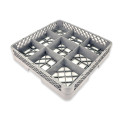 Crestware RBC9 Dishwasher Rack, Glass Base, (9)Compartment(s), Gray, Polymers, 19-1/4(w) x 19-1/4(d) x 3-7/8(h) inch
