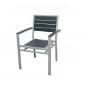 7351-BLK Out-Door Aluminum Patio Chair with Arm, 1 each