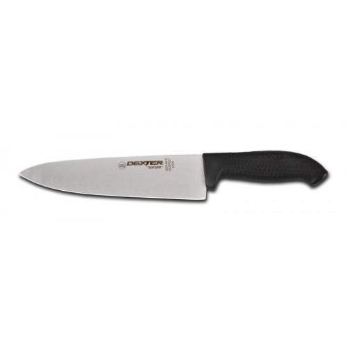 Dexter-Russell SG145-8B-PCP (24153B) 8 inch Blade Chefs Knife with Black Soft Grip Handle, NSF Listed