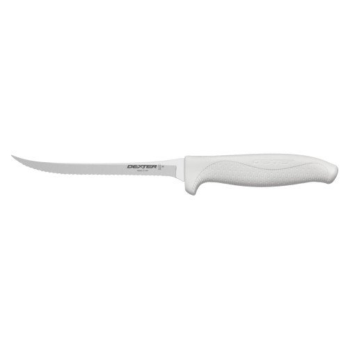 Dexter-Russell SGL155NSC-PCP (24303B) 5-1/2 inch Scallop Utility Knife with SOFGRIP® Black Handle, NSF Listed