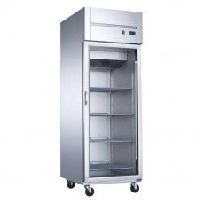Dukers D28AR-GS1 27-1/2(w) inch (1)Glass Swing Door(s) Top Mount Reach-in Upright Refrigerators, 19.11Cu.ft, (4)Shelve(s), 1/5hp, 115v/60/1-ph, Casters, ETL Listed