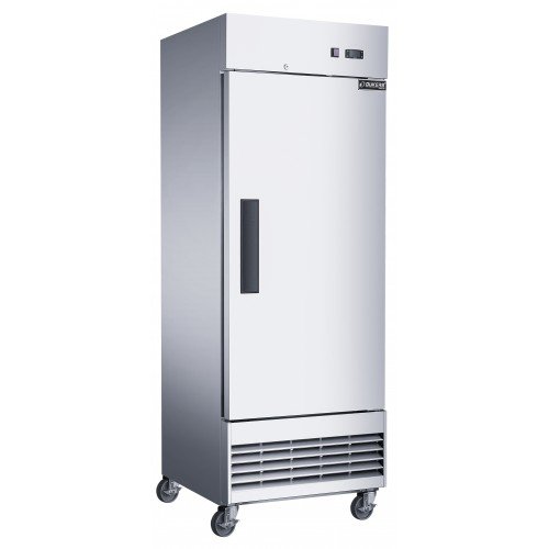 Dukers D28ER 27-1/2(w) inch (1)Solid Swing Door(s) Bottom Mount Reach-in Upright Compact Refrigerators, 15.94Cu.ft, (3)Shelve(s), 1/5hp, 115v/60/1-ph, Casters, ETL Listed