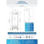 Dukers D28F-GS1 27-1/2(w) inch (1)Glass Swing Door(s) Bottom Mount Reach-in Upright Freezers, 18.75Cu.ft, (4)Shelve(s), 3/4hp, 115v/60/1-ph, Casters, ETL Listed