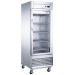 Dukers D28F-GS1 27-1/2(w) inch (1)Glass Swing Door(s) Bottom Mount Reach-in Upright Freezers, 18.75Cu.ft, (4)Shelve(s), 3/4hp, 115v/60/1-ph, Casters, ETL Listed