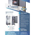Dukers D28F 27-1/2(w) inch (1)Solid Swing Door(s) Bottom Mount Reach-Ins Upright Freezers, 17.79Cu.ft, (4)Shelve(s), 3/4hp, 115v/60/1-ph, Casters, ETL Listed