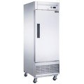 Dukers D28R 27-1/2(w) inch (1)Solid Swing Door(s) Bottom Mount Reach-in Upright Refrigerators, 17.79Cu.ft, (4)Shelve(s), 1/5hp, 115v/60/1, Casters, ETL Listed