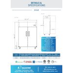 Dukers D55AR 55 inch 2-Door Top-Mount Reach-In Refrigerator
