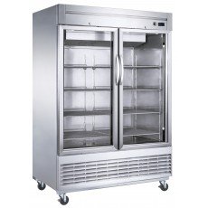 Dukers D55F-GS2 55-1/8(w) inch (2)Glass Swing Door(s) Bottom Mount Reach-in Upright Freezers, 41.62Cu.ft, (8)Shelve(s), 1hp, 115v/60/1-ph, Casters, ETL Listed