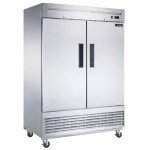 Dukers D55F 55(w) inch (2)Solid Swing Door(s) Bottom Mount Reach-in Upright Freezers, 40.74Cu.ft, (8)Shelve(s), 1hp, 115v/60/1-ph, Casters, ETL Listed