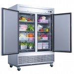 Dukers D55F 55(w) inch (2)Solid Swing Door(s) Bottom Mount Reach-in Upright Freezers, 40.74Cu.ft, (8)Shelve(s), 1hp, 115v/60/1-ph, Casters, ETL Listed