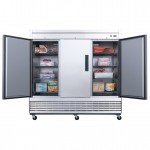 Dukers D83F 83(w) inch (3)Solid Swing Door(s) Bottom Mount Reach-in Upright Freezers, 64.8Cu.ft, (12)Shelve(s), (2)3/4hp, 115v/60/1-ph, Casters, ETL Listed