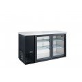 Dukers DBB48-S2 49-7/8(w) inch (2)Glass Sliding Door(s) Back Bar Beverage Cooler, (4)Shelve(s), 11.23Cu.ft, Black, Casters, 1/3hp, 110v/60/1-ph, ETL Listed