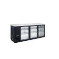 Dukers DBB72-H3 70-3/8(w) inch (3)Glass Door(s) Back Bar Beverage Cooler, (6)Shelve(s), 1/3hp, 19.20Cu.ft, 110v/60/1, Black, Casters, ETL Listed