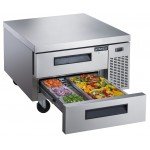 Dukers DCB36-D2 36(w) inch (2)Solid Drawer(s) Refrigerated Chef Base, (9)1/6 Pan(s), 1/5hp, 110v/60/1-ph, Casters, ETL Listed