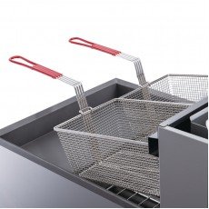 Dukers DCF3-LPG Deep Fryers, (40)lb(s)s Oil Capacity, (3)Cast Iron Tub Burner(s), (2)Basket(s), Floor Model, Casters, Liquid Propane, 90k Total BTU/Hr, CSA Listed