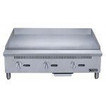 Dukers DCGMA36 36(w) inch Griddle, (3)Burner(s), 1 inch Thick Plate, Manual, Natural Gas, 90k Total BTU/Hr, CSA Listed
