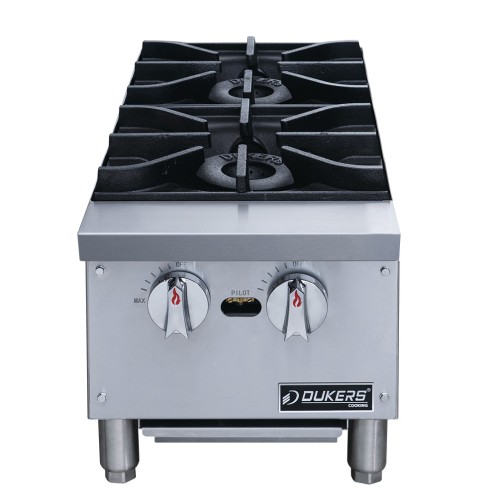 Dukers DCHPA12 Hot Plates, (2)Burner(s), Counter Top, 56k Total BTU/Hr, Natural Gas, 12(w) x 28-3/4(d) x 13-3/8(h) inch, CSA Listed Dukers DCHPA12 Hot Plates, (2)Burner(s), Counter Top, 56k Total BTU/Hr, Natural Gas, 12(w) x 28-3/4(d) x 13-3/8(h) inch, CSA Listed