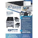 Dukers DCHPA12 Hot Plates, (2)Burner(s), Counter Top, 56k Total BTU/Hr, Natural Gas, 12(w) x 28-3/4(d) x 13-3/8(h) inch, CSA Listed Dukers DCHPA12 Hot Plates, (2)Burner(s), Counter Top, 56k Total BTU/Hr, Natural Gas, 12(w) x 28-3/4(d) x 13-3/8(h) inch, CSA Listed