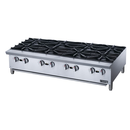 Dukers DCHPB48 48(w) inch Hot Plates, (8)Burner(s), Manual, Counter Top, 224k Total BTU/Hr, Natural Gas, CSA Listed