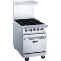 Dukers DCR24-4B 24(w) inch (4)Open Burner Range(s), Standard Oven, Natural Gas, 162k Total BTU/Hr, Casters, CSA Listed