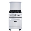Dukers DCR24-4B 24(w) inch Gas Range w/ (4)Open Burner(s), (1)Standard Oven(s), Casters, Natural Gas, 162k Total BTU/Hr, CSA Listed