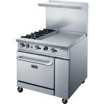 Dukers DCR36-2B24GM 36(w) inch Gas Range w/ (2)Open Burner(s) and 24 inch Right Griddle, (1)Standard Oven(s), Casters, Natural Gas, 157k Total BTU/Hr, CSA Listed