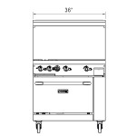 Dukers DCR36-2B24GM 36(w) inch Gas Range w/ (2)Open Burner(s) and 24 inch Right Griddle, (1)Standard Oven(s), Casters, Natural Gas, 157k Total BTU/Hr, CSA Listed