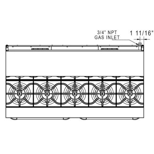 Dukers DCR60-10B 60(w) inch Gas Range w/ (10)Open Burner(s, (2)Standard Oven(s), Natural Gas, 400k Total BTU/Hr, CSA Listed
