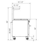 Dukers DCR60-4B36GM 60(w) inch (4)Open Burner(s) with 36 inch Right Griddle, (2)Standard Oven(s), Casters, Natural Gas, 286k Total BTU/Hr, CSA Listed