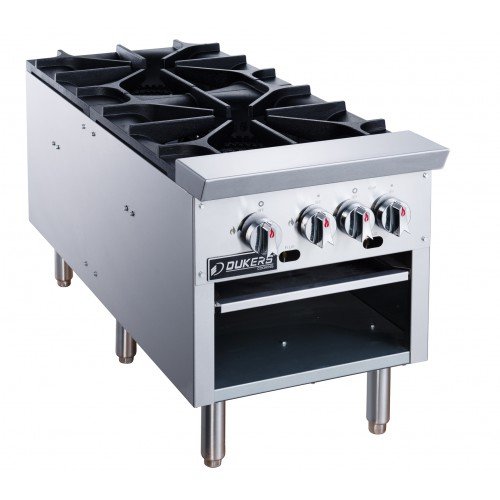Dukers DCSPA2 Double Stockpot Range, (4)Burner(s), Natural Gas, 18(w) x 42-1/4(d) x 22-3/4(h) inch, 160k Total BTU/Hr, CSA Listed