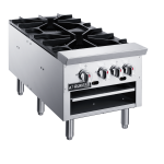 Dukers DCSPB2 Double Stockpot Range, (4)Burner(s), Natural Gas, 18(w) x 42-1/4(d) x 18(h) inch, 160k Total BTU/Hr, CSA Listed