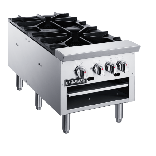 Dukers DCSPB2 Double Stockpot Range, (4)Burner(s), Natural Gas, 18(w) x 42-1/4(d) x 18(h) inch, 160k Total BTU/Hr, CSA Listed