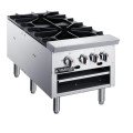 Dukers DCSPB2 (4)Burner(s) Double Stockpot Range, Natural Gas, 18(w) x 42-1/4(d) x 18(h) inch, 160k Total BTU/Hr, CSA Listed