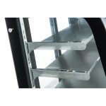 Dukers DDM72R-CB 72(w) inch Refrigerated Curved Glass Display Case, (2)Glass Rear Sliding Door(s), (3)Shelve(s), 4/7hp, 110v/60/1-ph, ETL Listed