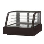 Dukers DDM72R-CB 72(w) inch Refrigerated Curved Glass Display Case, (2)Glass Rear Sliding Door(s), (3)Shelve(s), 4/7hp, 110v/60/1-ph, ETL Listed