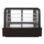 Dukers DDM72R-CB 72(w) inch Refrigerated Curved Glass Display Case, (2)Glass Rear Sliding Door(s), (3)Shelve(s), 4/7hp, 110v/60/1-ph, ETL Listed