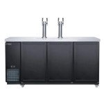 Dukers DKB72-M3 70-3/8(w) inch (3)Solid door(s) Dual Tap Kegerator Beer Dispenser, 1/4hp, 110v/60/1, Black, Casters, ETL Listed