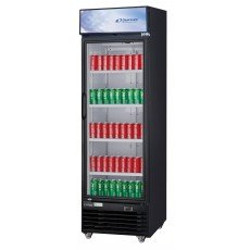 Dukers DSM-12R 24-3/4(w) inch (1)Glass Swing Door(s) Bottom Mount Merchandiser Refrigerators, Black, (4)Shelve(s), 11.47Cu.ft, 1/5hp, 115v/60/1-ph, Casters, ETL Listed